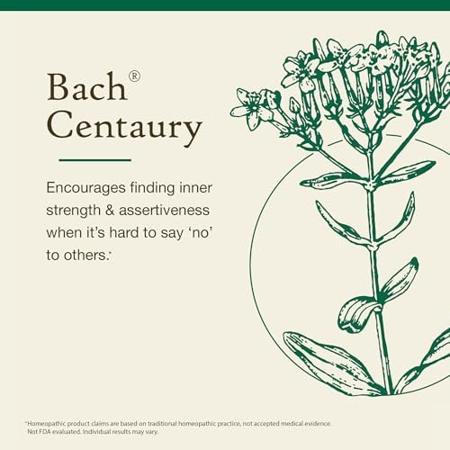 Bach Original Flower Remedies, Centaury (Non-Alcohol Formula) - Be Assertive - Natural Homeopathic Flower Essence for Emotional Balance - Vegan, Gluten Free, Sugar Free - 10mL Dropper