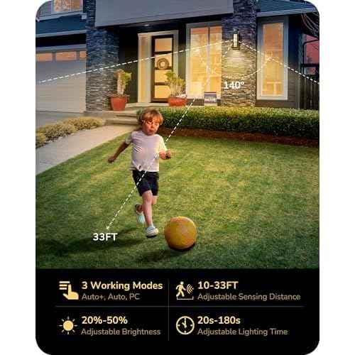 EDISHINE Motion Sensor Outdoor Wall Lights, Dusk to Dawn Exterior Lighting Fixture with Crystal Bubble Glass, LED Outdoor Porch Light Wall Mount, Outside Wall Sconce Lantern for Front Door 1100 Lumen