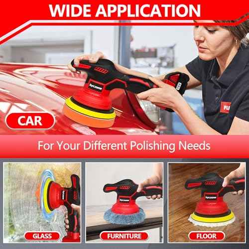 Cordless Car Buffer Polisher for Milwaukee 18V Battery, 6 Inch Portable Orbital Buffer Polisher Kit, 8 Variable Speed Car Polisher for Car Detailing/Polishing/Waxing (Battery Not Include)
