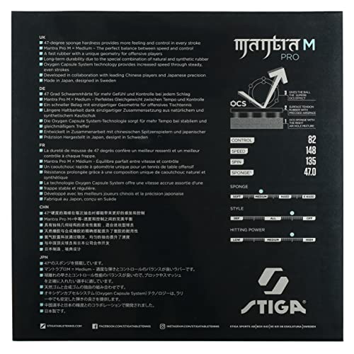 Stiga Mantra Pro Table Tennis Rubber | Professional Table Tennis Sheet for Maximum Full Stroke Control & Speed - Made in Japan
