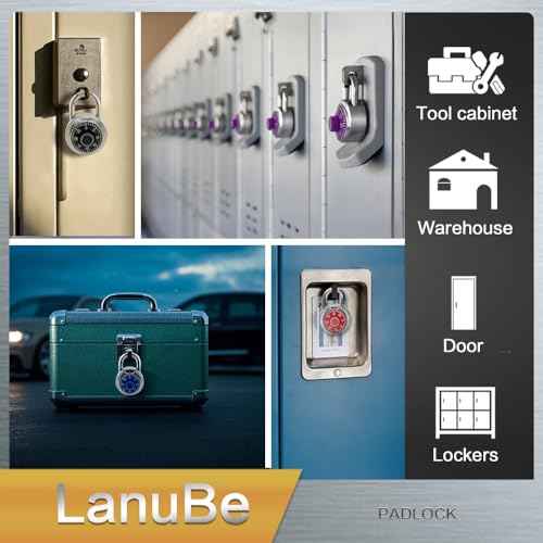 LanuBe Lock Standard Dial Combination Lock, 2 inches. Wide, with Different Combinations, Black Turnplate, Pack of 12; Lock for School, Employee, Gym Sports Locker, Case, Toolbox