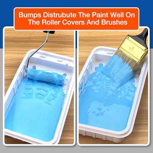 Great Andrew 4 Inch Paint Trays Double Thick, 12 PCS Sturdy Plastic Small Paint Tray Liners Ideal for Small Projects, DIY Painting Walls, Furniture (White)