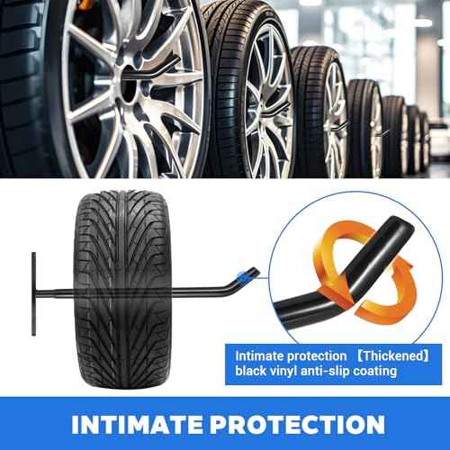 4-Pack Tire Rack Wall Mount, Heavy Duty Hooks for Storage - Garage Storage Hooks Wall Mount for Ladders, Tools & Bulk Items (88 lbs Capacity, 10"x 3.5" Black Iron)