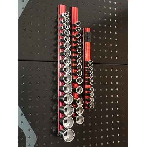 Proferred S49201 Magnetic Aluminum Socket Rail, 1/2" Drive, 19"