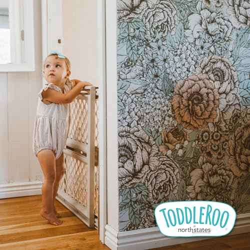 Toddleroo by North States - Supergate Secure Baby Gate: Plastic Pressure Mount Baby Gate for Doors & Hallways, Adjustable Indoor Safety Gate, Made in USA, 26 to 42 inches Wide, 26 inches Tall, Sand