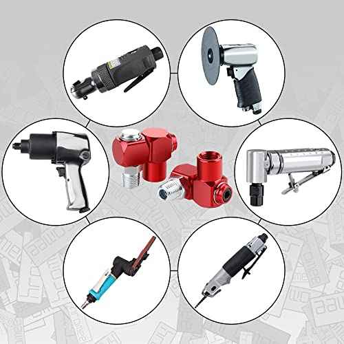 Hromee 1/4 Inch NPT 360 Degree Swivel Air Hose Connector, 1/4¡± Industrial Air Fittings and Pneumatic Tool Adapter 2 Pack