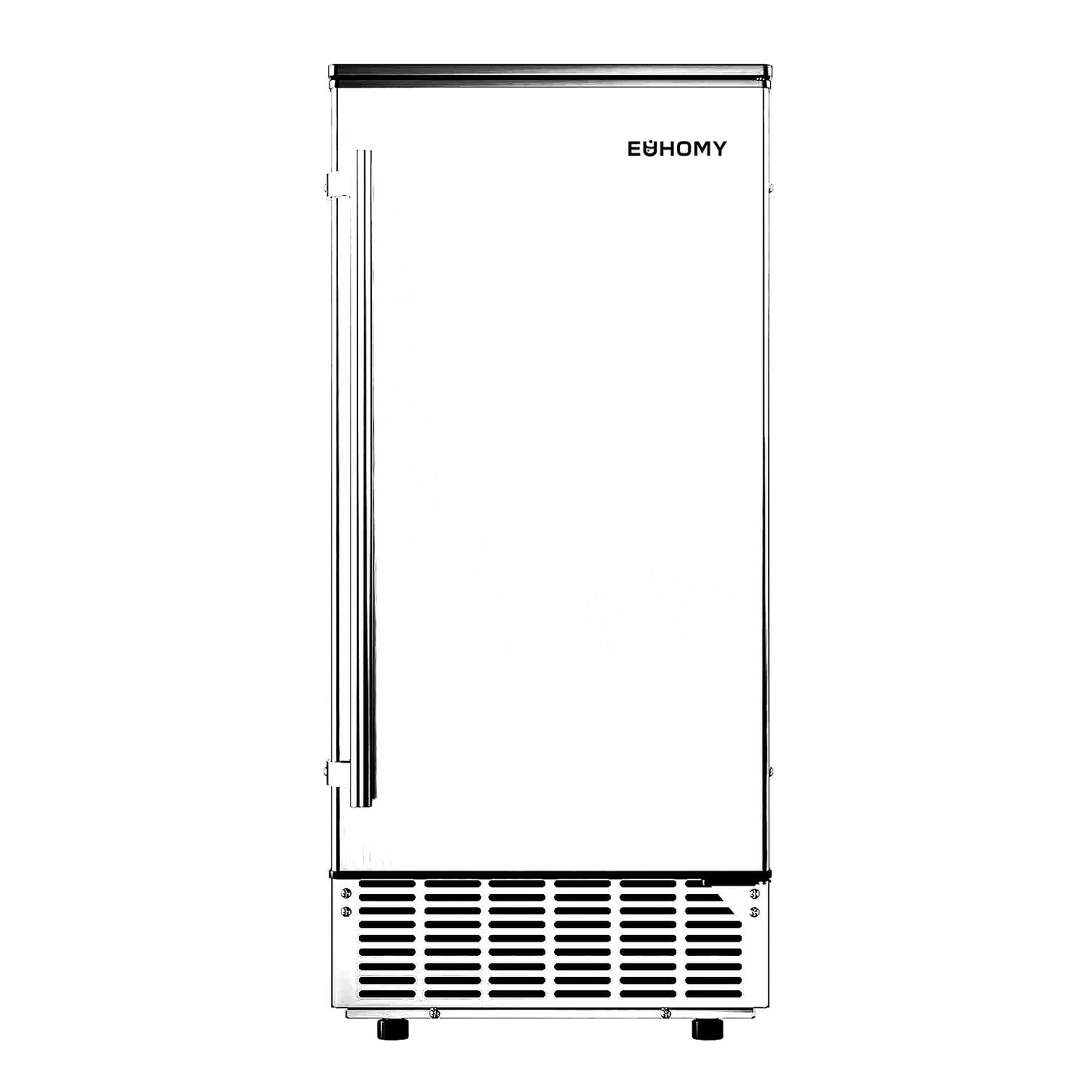 EUHOMY Commercial Under Counter Ice Maker Machine, 80 Lb/Day Auto-Cleaning & 24H Timer, Stainless Steel Built-in Freestanding Ice Maker, 24 Lb Storage, Perfect for Commercial & Home Use (White)