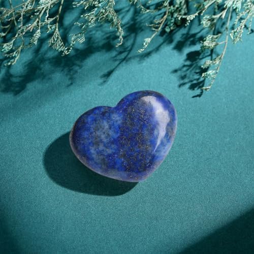 MAIBAOTA 45 mm Lapis Lazuli Stone Large Heart Stone Healing Crystals Natural Crystal Heart Reiki Gemstone Polished Heart Shaped Rocks Meditation Mothers Day Crystal Gifts for Mom Her
