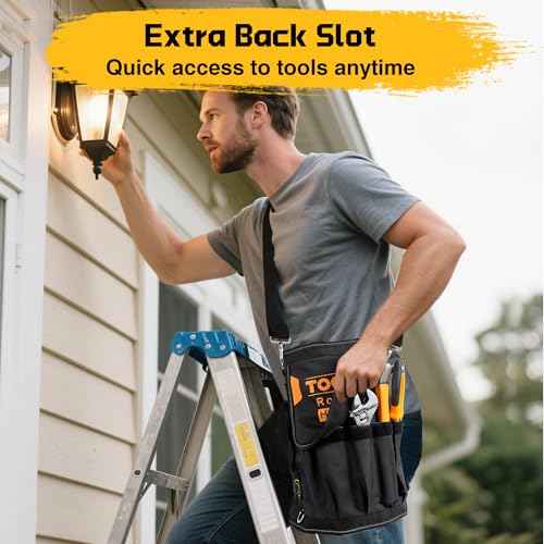 Stocking Stuffers Gifts for Men, Roll Up Tool Bag with 6 Pouches, Heavy Duty Portable Foldable Tool Storage Organization, Rollup Toolbag Organizer Gift for Dad, Husbands, Him, Mechanics, Electricians