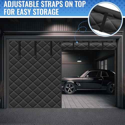 Garage Door Screen Insulation Kit Magnetic Thermal Insulated Door Screen Garage Winter Door Curtain for Car Garage Door Blanket Weatherproof, Windproof, Soundproof (8 x 7 ft)