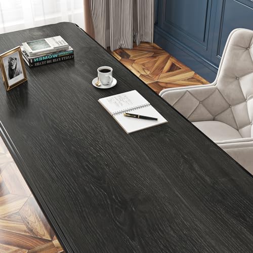 Livelynine Espresso Wood Stain Contact Paper Peel and Stick Countertops Waterproof Kitchen Cabinet Wallpaper Dark Grey Wood Grain Vinyl Wrap for Cabinets Desk Cover Laminate Countertop Roll 15.8x78.8