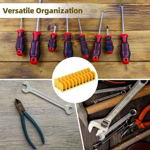 4 Pcs Plier Organizers, 10-Slot Plier Racks for Tool Box, Plasticy Pliers Storage Trays, Interlocking Wrench Holders with Non-slip Rubber Pads, Ideal for Drawer, Garage Workbench Organization