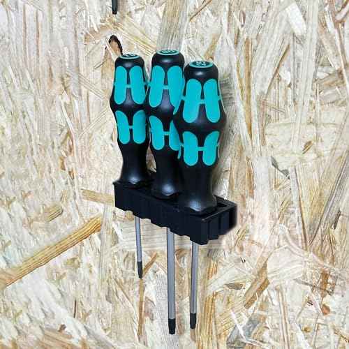 StealthMounts Wall Hive System Open Holder | 6 Pack | Mounts for Tools Storage | Made in The UK¡¦, WH-BLK-SD-S-6