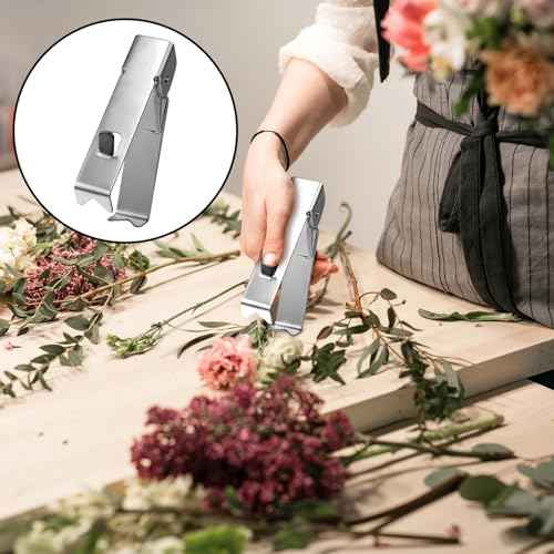 Gisafai 2 Pcs Rose Thorn Stripper Tool Thorn Remover Leaf Stripping Tool Stem and Leaf Remover Metal Flower Stripper for Outdoor Gardening Flower Arrangement Florist Supplies(Silver)