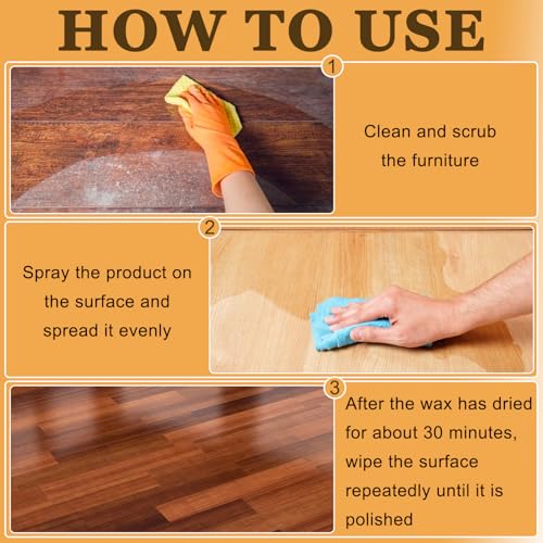 Beeswak Essential Oil Wax, Bees Wax Furniture Polish and Cleaner for Wood, 120ml Beeswax Care Spray & Restorer For Wooden Floors Leather & Furnishings (2Pcs)