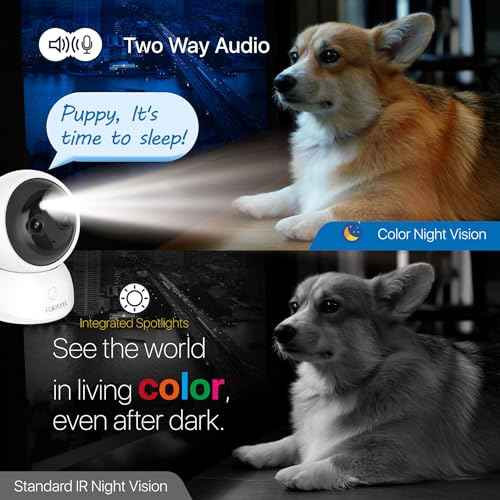 Dual Lens 2.4/5GHz WiFi Security Camera, 360¡Æ PTZ 2K Indoor Nanny Cams with Phone App, 2-Way Audio, Motion Tracking, Night Vision, for Pet/Dog/Baby Monitor/Elder/Home Security, Local Storage