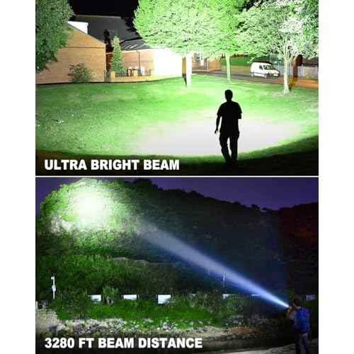 Rechargeable Flashlights High Lumens, 99,000 Lumen Super Bright Flashlight, 2pack Led High Powered Flash Light, Flashlight for Home, Camping, 5 Modes/12h Run Time for Outdoor, IPX6 Waterproof