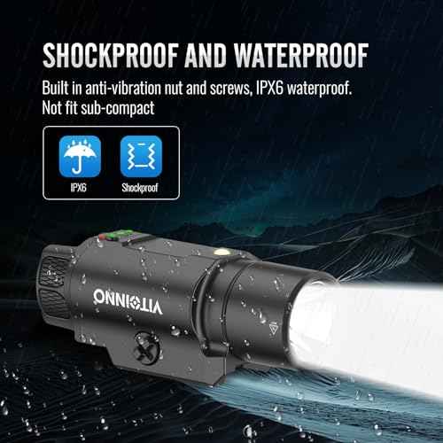 1750 Lumen Tactical Flashlight with Bottom Moonlight lamp, Rechargeable Pistol Light with Strobe/Momentary Compatible with Picatinny Rail