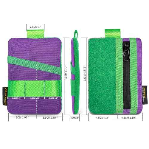 VIPERADE VE15 Small EDC Pouch, Pocket Organizer, EDC Pocket Pouch with DIY Patches Area, EDC Pocket Organizer Wallet for Cards, Small Tool Pouch for EDC Gears