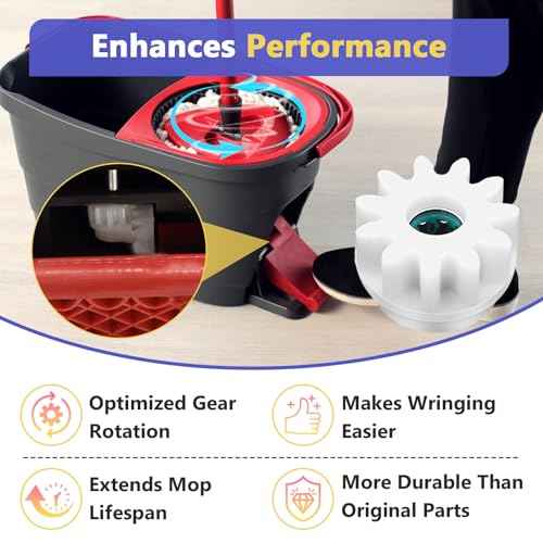 6 Pcs Spin Mop Cleaning Gears Parts, Replacement Gears for OCedar Mop Bucket, One Way Clutch Bearing Bucket Gear Sprockets Repair for O-Cedar Easywring Bucket System
