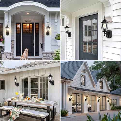 Lamomo 2 Pack Motion Sensor Outdoor Lights, Upgrade Dusk to Dawn Exterior Light Fixture Wall Mounted, 100% Anti-Rust Aluminum Waterproof Porch Lights for Patio Front Door Garage