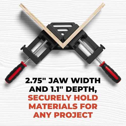 90-Degree Angle Clamp - Home Improvement Corner Clamp for Wood, Metal Tubes & Glass - Adjustable Hand Tool - Aluminum Alloy Die-Cast