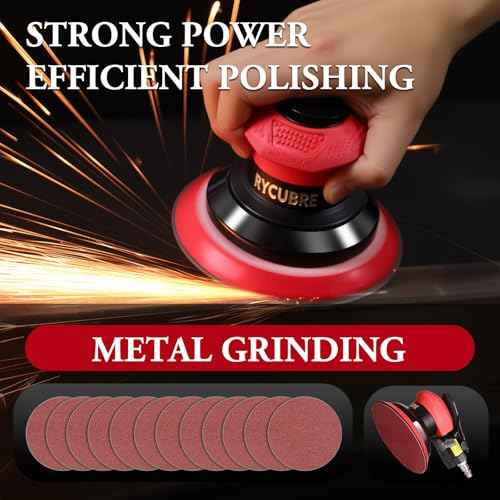 5 Inch da Sander - Professional Air Sander, Pneumatic Orbital Sander/Air Orbital Sander for Auto Body Work, DA Sander for Auto Body & Lijadora de Aire (5 Inch)