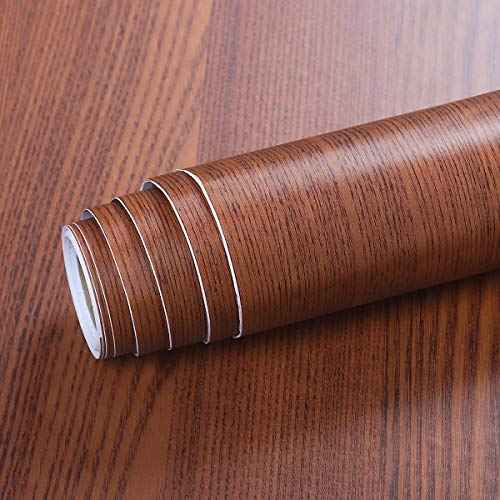 Livelynine Teak Wood Grain Contact Paper for Cabinets Drawers Peel and Stick Countertops Vinyl Kitchen Cabinet Wallpaper Self Adhesive Counter Top Contact Paper Waterproof Desk Covering 15.8x78.8 Inch