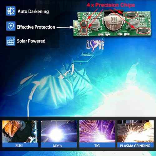 Welding Helmet Auto Darkening : BESTCLUB True Color Solar Powered Hood with Adjustable Shade Range 4/9-13 for Mig Tig Arc Welder Mask