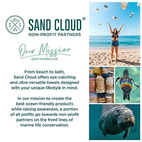 Sand Cloud Extra Large Turkish Beach Towel - Free 100% Organic Cotton Yarn Quick Dry for Beach, Picnic, Blanket or Bath As Seen on Shark Tank Marine Life (Whale XL)