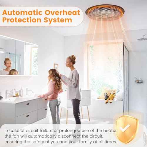 157 Bathroom Heater Ceiling,Compatible with Broan-NuTone 157 Low-Profile Fan-Forced Ceiling Heater,1250W Rapid Heating,Enclosed Sheath Element for Bathroom, Kitchen, and Home, Satin Aluminum