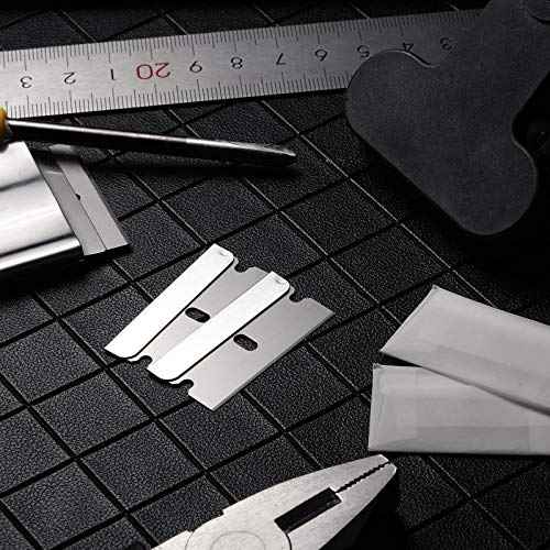 Honoson 40 Pcs Industrial Single Edge Razor Blades 100% Carbon Steel Straight Edge Replacement Blades for Scrapers, Box Cutters, Glass and Paint Removal