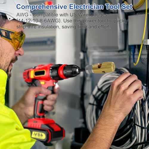 9Pcs Wire Twister Tool for Drill,YIHANGYE Wire Stripper for Drill,for 6-8-10-12-14 Gauge Electric Wire Stripper,Drill Wire Twister With 2Pcs Metal and Plasticwire Twisting ToolWire Connectors Nuts