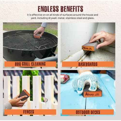 Professional-Grade Sanding Sponge 4-Pack with Gloves ? 60/80/120/220 Grit, Wet Dry Hand Sander, Sand Paper Brick for Drywall Sanding, Wood Sanding