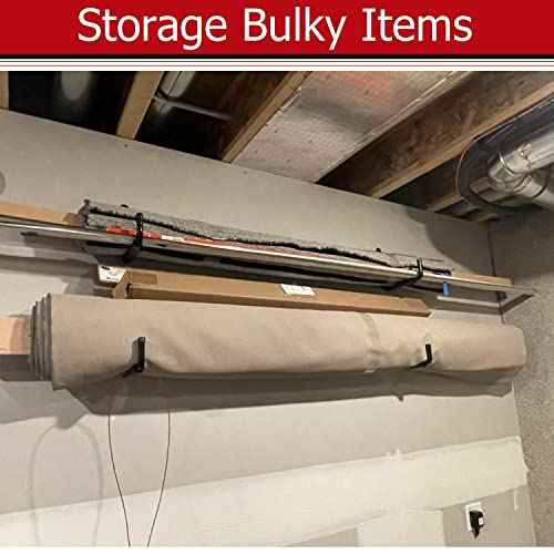 Heavy Duty Garage Storage Hooks, 12.4 Inch Ladder Storage Hanger, Wall Mount Utility Hook for Outdoor Indoor Organizer Folding Chairs, Bike, Tools, Water Pipes