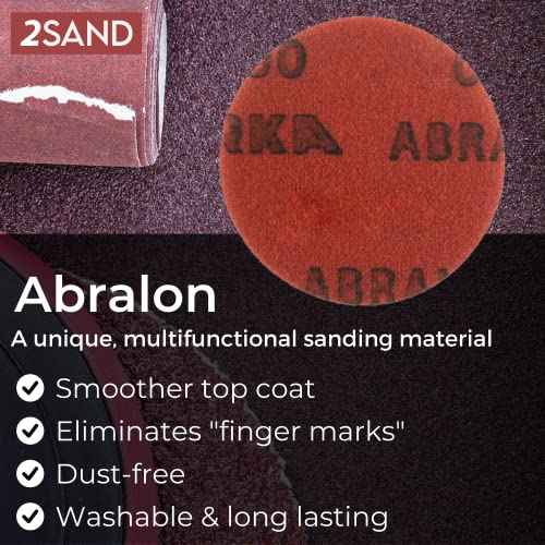 2SAND Mirka Abralon 6-inch Hook & Loop Polishing Discs - Pack of 5 (1000 Grit)
