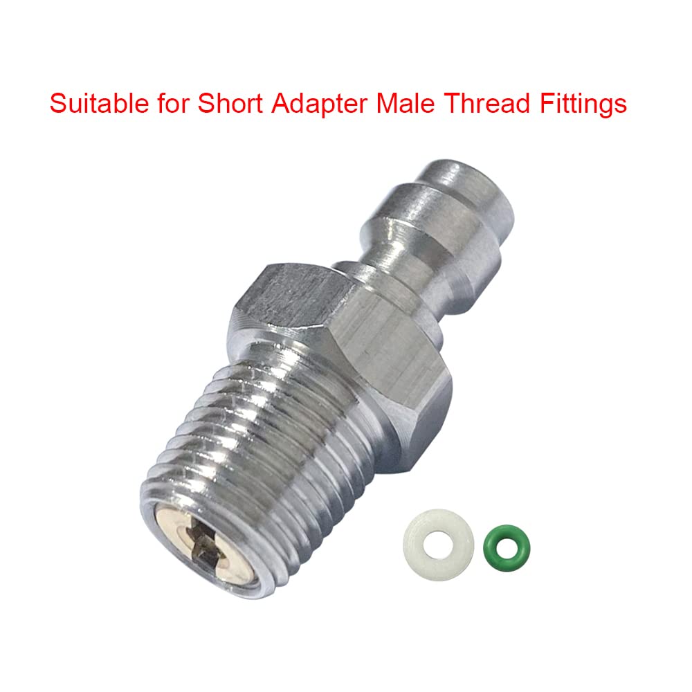 HMKUGO Quick-Disconnect Plug Adapter Sealing O-Ring x20, One-way Valve O-Ring x20, Stainless Steel Male Thread Adapter
