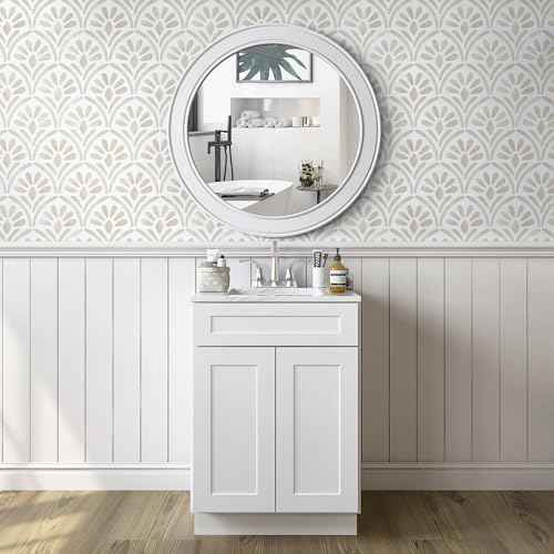 Hopepak Beige Wallpaper Peel and Stick Boho Geometric Sector Contact Paper Watercolor Removable Self-Adhesive Textured Wall Paper for Bedroom Cabinets 17.3"x78.7"