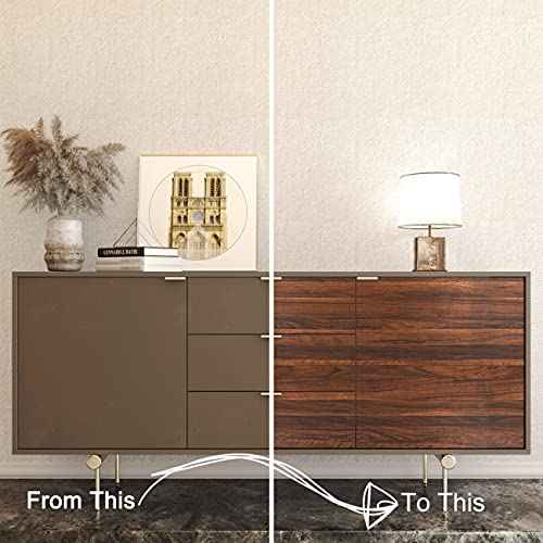 Decotalk Wood Contact Paper Wood Grain Contact Paper for Countertops Walnut Wood Countertop Vinyl Wrap Peel and Stick Wallpaper Dark Brown Wood Self Adhesive Contact Papers for Cabinets 12x120 inch