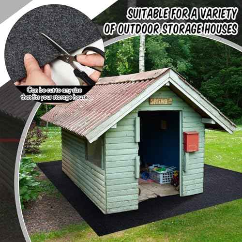 Haull Outdoor Storage Shed Floor Moat Waterproof Outdoor Carport Mat Thickened Soft Patio Furniture Pad Washable with Non Slip Backing, Storage Shed Not Included(8.2 x 10.2 ft)