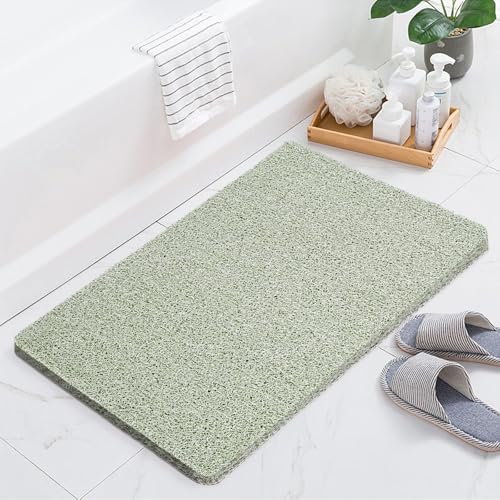 Joyhalo Shower Mats for Showers Anti Slip for Elderly, 32'' x 24'' Non Slip Bath Mat for Inside Shower, Bath Tub Mats for Bathroom Non Slip for Shower, PVC Loofah Bathroom Mats, Mint Green