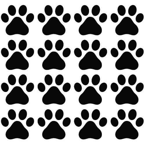 CMI356 Dog Paw Prints - Vinyl Decal Sticker for Walls, Electronics (BLACK, 16)