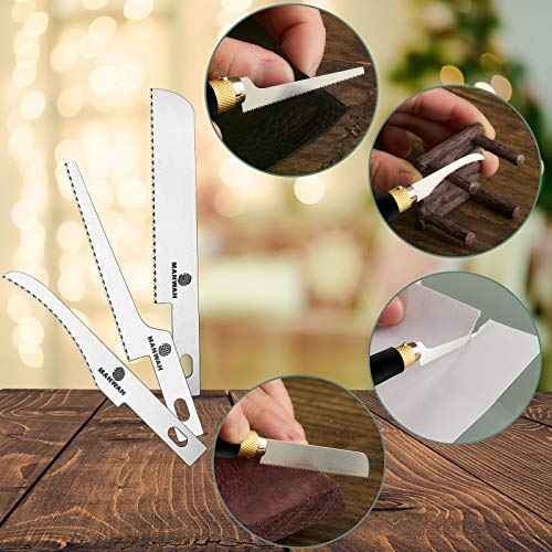 Honoson 6 Pieces Hobby Saw Blades Replacement Mini Craft Blade Micro Knife Saw Blades with Plastic Storage Box for Hand Cutting Tree Limbs and Branches Wood Pruning