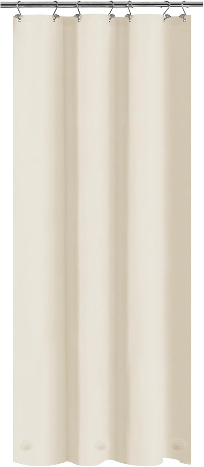 Barossa Design Beige Stall Shower Curtain Liner 36" W x 72" H - Waterproof PEVA Plastic Shower Liner for Small Bathroom Stall, Lightweight Bath Curtain with 3 Magnets & Metal Grommets - Beige