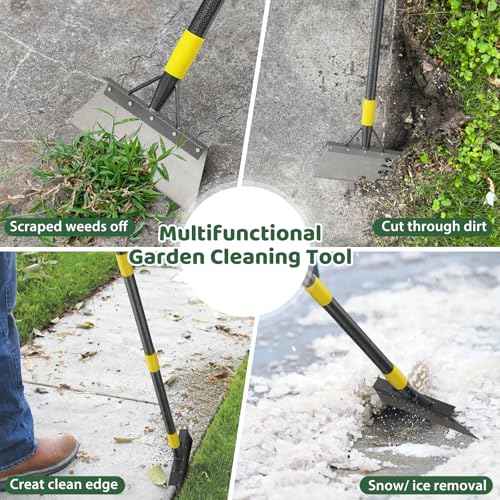 Garden Flat Shovel, 74 inch Floor Scraper Weeding Tool for Sidewalks, Ice Removal Tool for Outdoor Garden Cleaning,Scarping Tool for Lawn Edging Weeding,Snow Ice Shovel Chopper Scraper