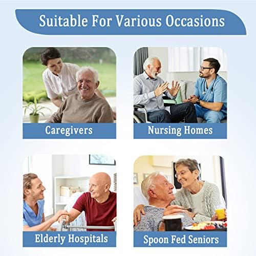 Adult Bibs with Crumb Catcher, Washable and Adjustable Adult Bibs for Women Men Elderly Seniors