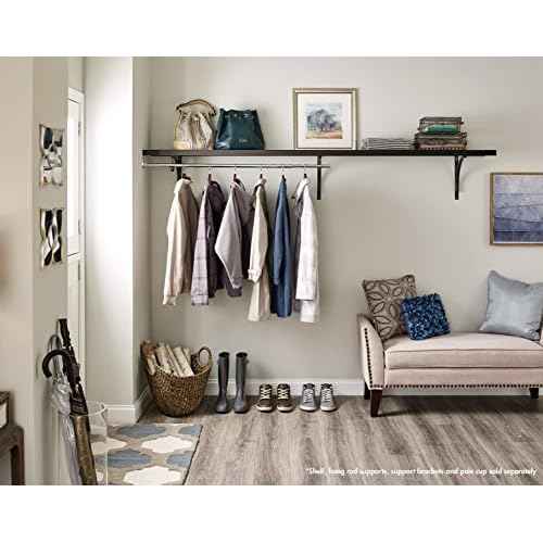 ClosetMaid 1410 Premium Wood Shelving 40-Inch to 72-Inch Adjustable Hang Rod, Chrome