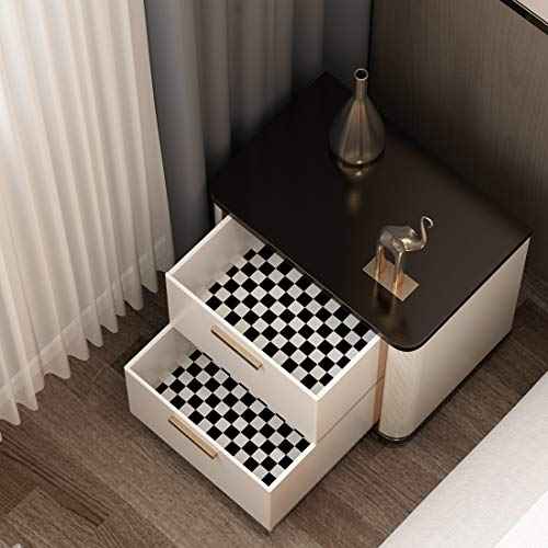 LaCheery Thick Checkered Contact Paper Decorative Self Adhesive Checkered Wallpaper Removable Black and White Wall Paper Peel and Stick Wallpaper for Bathroom Backsplash Shelf Drawer Liners 15.8"x80"