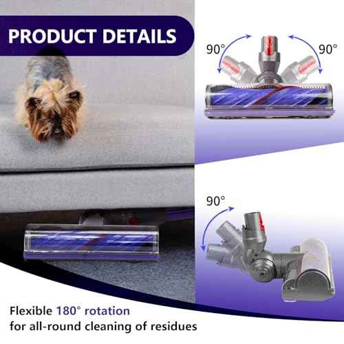 Upgrade Anti-Tangle Replacement Head Compatible with Dyson Digital Slim, V12 Detect Slim Cordless Vacuum Cleaners, Suitable for Hard Floor, Thin Carpet