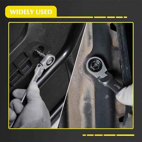EMENTOL 36PCS Flex Head Ratcheting Wrench Set, 12-in-1 Wrench Set & 24-in-1 Screwdriver Set, CR-V, Double Box End Wrench 8mm -19mm